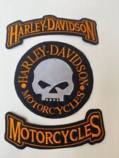 Custom Premium Quality Harley Davidson Willie - G Skull Patch Set of 3 Pieces picture