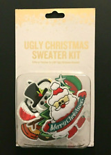 Ugly Christmas Sweater Kit - Santa, Snowman, Bells, Stocking Pin Patches picture