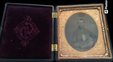 Civil War Soldier 1/6 Plate Tintype- Thermoplastic Case Ambrotype Littlefield CS picture