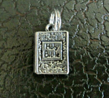 VTG Silver Holy Bible Medal /Charm Cross Christianity picture