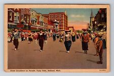 Holland MI-Michigan, Street Scrubbers on Parade, c1952 Vintage Postcard picture