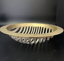 Korean Tabletop Brazier BBQ Grill Brass Slotted Bowl Insert 10 in. Vintage MCM picture