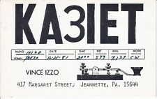 Vintage KA3IET Jeannette Pennsylvania USA 1981 Amateur Radio QSL Card picture