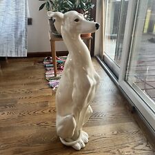 Vintage Whippet Greyhound Dog Statue Ceramic Figurine Sitting  27” picture