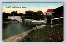 Emporia KS-Kansas, Soden's Mill, Antique, Souvenir, Vintage c1915 Postcard picture