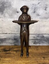 Brass Or Bronze Vintage Butler Monkey With Tray Candy Business Card Holder picture