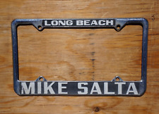 Vintage LONG BEACH California License Plate DEALER FRAME - MIKE SALTA PONTIAC GM picture