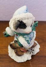 Vintage 96 Marys Moo Moos Cow Figurine January Ski Moo Later Holiday Winter Gift picture