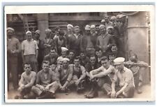 US Navy Sailors Postcard RPPC Photo On Ship c1910's Unposted Antique picture