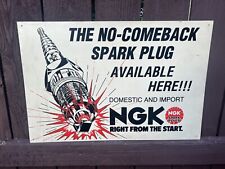 VINTAGE NGK SPARK PLUG ADVERTISING SIGN-1970'S, ORIGINAL  24”x16” Very Cool picture