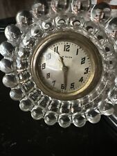 Vintage Glass Bubble New Haven Table Top Manual Wind Working Clock  USA 🇺🇸 picture