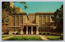 c1963 Postcard: St. Louis Missouri MO Barnes Hospital Entrance - US Flag picture