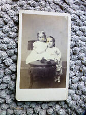 CDV Cabinet Photo Sweet Little Children Brother w Baby Sister MIDDLETOWN CT picture
