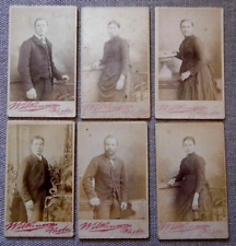 HUDDERSFIELD 6 VICTORIAN FASHION CDV PORTRAITS of MEN & WOMEN, WILKINSON, c1890s picture