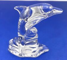 Lenox Clear Full Lead Crystal Brilliant Dolphin on Wave Figurine Czech Republic picture