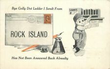 Rock Island Illinois Civic Booster Dutch Boy Inkwell Artist Postcard 21-4570 picture