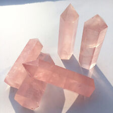 5PC 40-50mm Natural Rose Quartz Crystal Point Stone Obelisk Pink Reiki US TOS picture