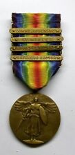 VINTAGE WW I U.S. Victory Medal with 4 Battle Bars SOMME OFFENSIVE picture