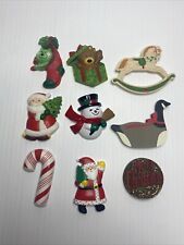 Vintage Hallmark Christmas Magnet 1980S Lot Of 10 Santa Tree Candy Cane Gift picture