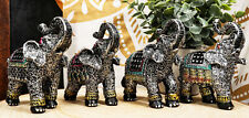 Majestic Indian Elephant Festival Hinduism Decorated Elephants Statue Set of 4 picture