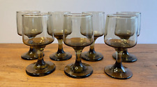 Libbey Tawny Accents Glasses Smoked Brown Set of 6 Wine Juice MCM BARWARE picture