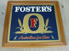 16.5 x 18.5 Framed Foster's Lager Beer etched wall sign 
