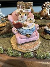 Wee Forest Folk M-066 Babysitter Mouse Blue Dress Pink Chair Baby Girl in Pink picture