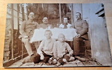 Postcard WW1 Görlitz Germany Military Family Dachshund At Table Feldpost 1916 picture