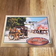 Mackinac Island Michigan Main Street Horse Carriage MI Postcard Photo Souvenir picture