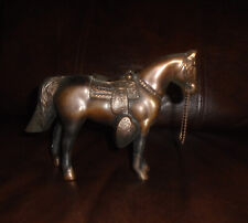 VINTAGE 1940’s  Copper Tone Cast Metal Horse Figurine 5x7 picture