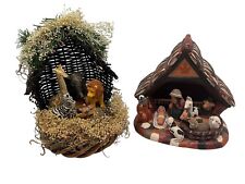 One Piece Nativity Sets, Lot of 2 All In Ones  1 Animal Nativity and  1 Peruvian picture