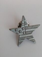 Pewter GRAY Star Shaped brooch Lapel Pin American Flag  picture
