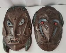 VINTAGE Mexican/ Tribal / Ceramic / Masks/ Yard Art picture