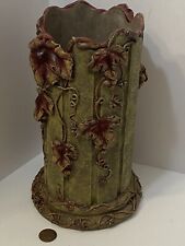 Gorgeous Vintage Pillar Grapevine Vase 9” Heavy Hard To Find picture