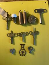 12 VINTAGE CLOCK KEYS-WEIGHTS-PARTS USED MADE USA RARE HARD TO FIND LOT 12 picture