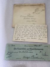 Vtg 1902 Maxfield Parrish Autographed Receipt & Letter To Son Dillwyn Signed Dad picture