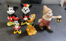 Vintage Ceramic Disney Mickey and Minnie Mouse Pluto & Doc Figurines 2.75” picture