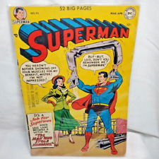 Superman #75 Unrestored Golden Age Superhero Vintage DC Comic 1952 RAW picture