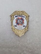 1998-99 VFW Michigan State Honor Guard Gold Toned Shield Lapel Pin picture