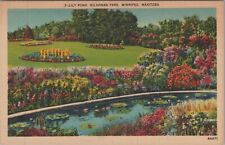 Lily Pond Kildonan Park Winnipeg Manitoba  c1930s Postcard UNP 8048.1 picture