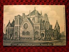 1907. FIRST PRESBYTERIAN CHURCH. PARSONS, KANSAS. POSTCARD L14 picture