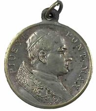 Vintage Catholic Pope  Pius XI Silver Tone Religious  Medal picture
