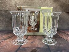 New Home Trends Set of Two Crystal Hurricanes Candle Gift Set Fine Lead Crystal picture