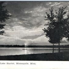 c1900s Minneapolis, MN Moonlight Lake Harriet Postcard Boating @ Night Litho A71 picture