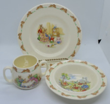 Royal Doulton BUNNYKINS 3 Piece Child's Set Bowl Plate 2 Handled Cup Bone China picture