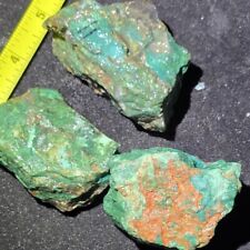 3 Piece Lot 419g Chrysocolla Azurite Mineral Specimen Blue Malachite Chessylite picture
