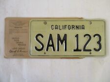 1963 California TEST SAMPLE PROTOTYPE  License Plate Tag with wrapper picture