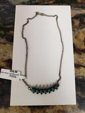 VINTAGE FRED HARVEY STERLING SILVER ERA TURQUOISE BAR NECKLACE (L: 6'' ) picture