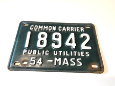 1954 MASSACHUSETTS MA LICENSE PLATE TAG “18942” Public Utilities Common Carrier picture