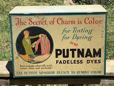 VINTAGE Putnam Dye Cabinet Advertising Display Case Pat 1931 Metal and Wood. picture